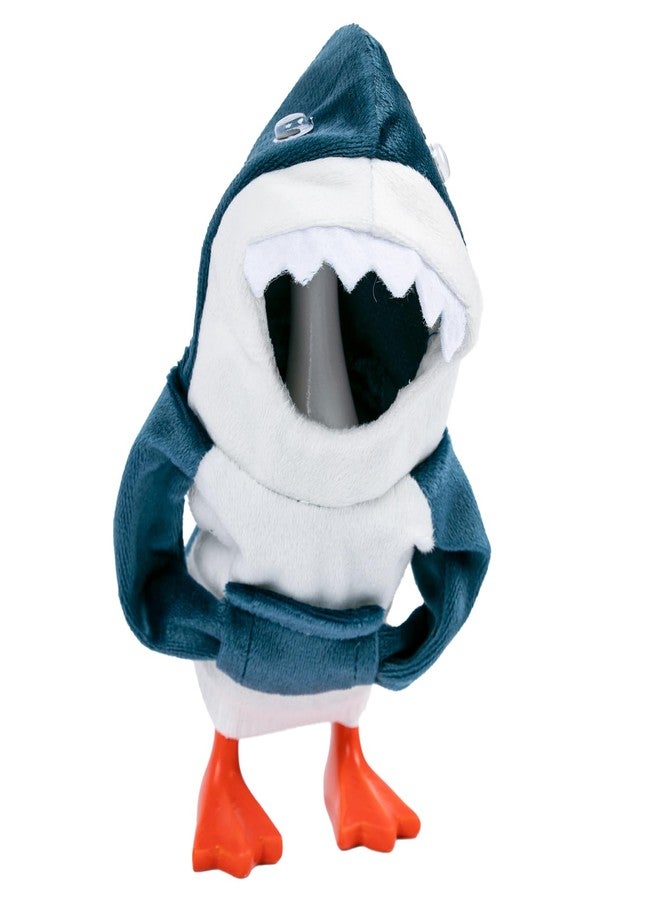 CAMDUCK 7 Inch Desk Goose Outfits, Blue Shark Hoodie for Desktop Goose, 7 Inches Mini Desk Geese Clothes Costume Clothing Accessories for Magnetic Geese Statue Table Decor - Image 1
